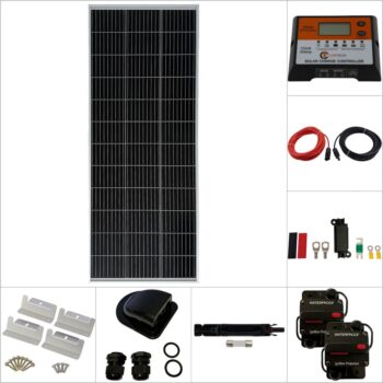 Curtech 130W Solar Panel Silver Frame Kit