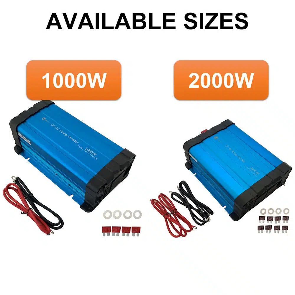 1000W or 2000W Inverter Options Available 1000W or 2000W Inverter Options Available
