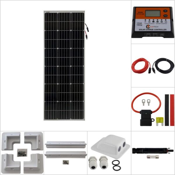 Single 130W Curtech PERC Solar Panel ABS Package with CT12-10A