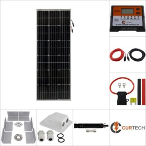 Single 130W Curtech PERC Solar Panel Aluminium Package with CT12-10A