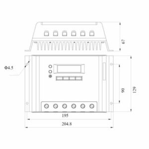 VSBN 60 Amp 12 Volt / 24 Volt Solar Charge Controller Size