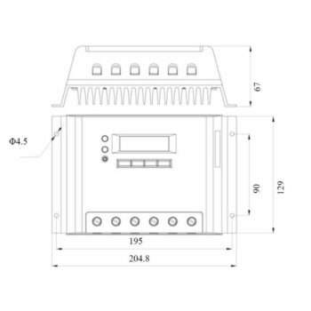 VSBN 60 Amp 12 Volt / 24 Volt Solar Charge Controller Size