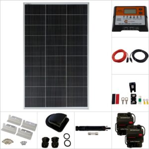 Curtech 150W Solar Panel Silver Frame Kit