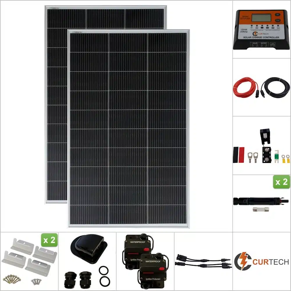 Curtech 300W Solar Panel Silver Frame Kit Curtech 300W Solar Panel Silver Frame Kit