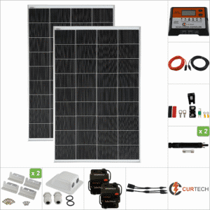 Twin 140W Silver Solar Package with PWM