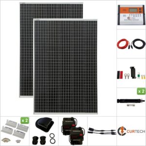 Curtech 430W Solar Panel Silver Frame Kit
