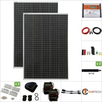 Curtech 430W Solar Panel Silver Frame Kit
