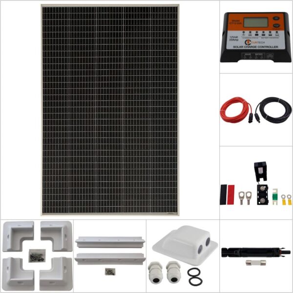 Single 215W Curtech PERC Solar Panel ABS Package with CT12-20A