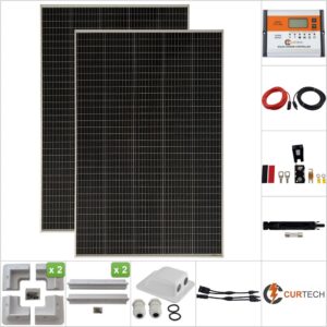 Twin 215W Curtech PERC Solar Panel ABS Package with CT12-30A