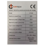 35 Watt Monocrystalline Solar Panel Kit Specifications