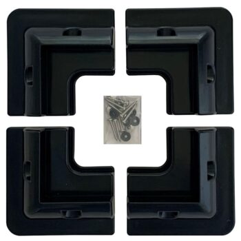 Black ABS Corner Mounting Bracket (Set of 4)