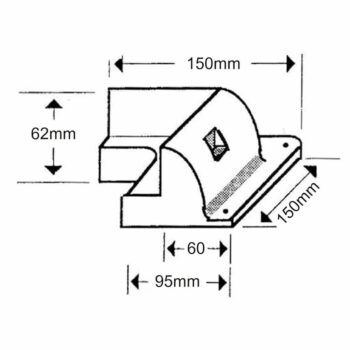 ABS Corner Mounting Bracket (Set of 4) Size