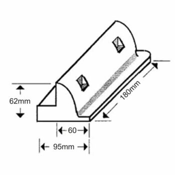 ABS Short Mounting Bracket (Set of 2) Size