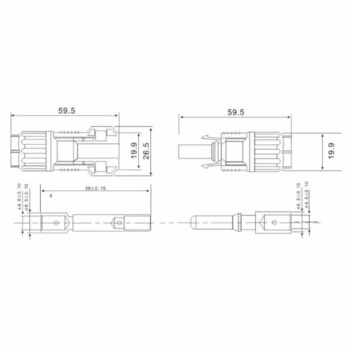 MC4 Quick Release Connector Pair 60A Size