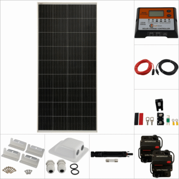 Single 180W Silver Solar Panel Kit with PWM