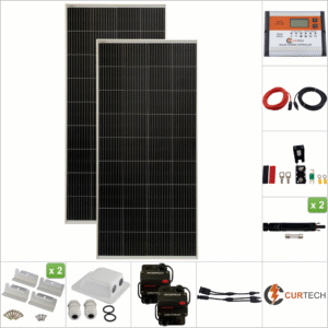 Twin 180W Silver Solar Package with PWM