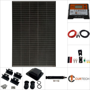 Single 215W Curtech PERC Solar Panel with Black Frame Aluminium Package with CT12-10A