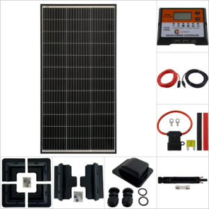 Single 100W Curtech Solar Panel with Black Frame ABS Package with CT12-10A