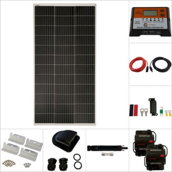 Curtech 170W Solar Panel Silver Frame Kit