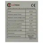 10W Curtech Solar Panel Specifications