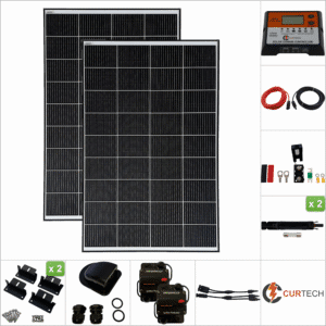 Twin 140W Black Solar Package with PWM