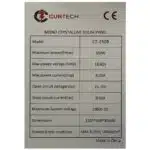 Curtech 150W Monocrystalline Solar Panel with Black Frame Specifications